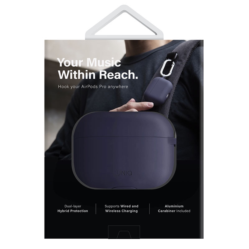 Uniq Nexo Active Hybrid Silicone Case with Sports Ear Hooks For Airpods Pro 2nd Gen. (2022) - FIG (Purple)