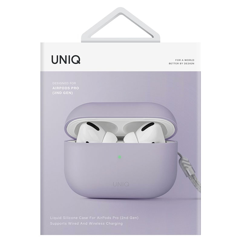 UNIQ Lino Hybrid Liquid Silicone AirPods Pro 2nd Gen (2022) Case – Lilac (Lavender)