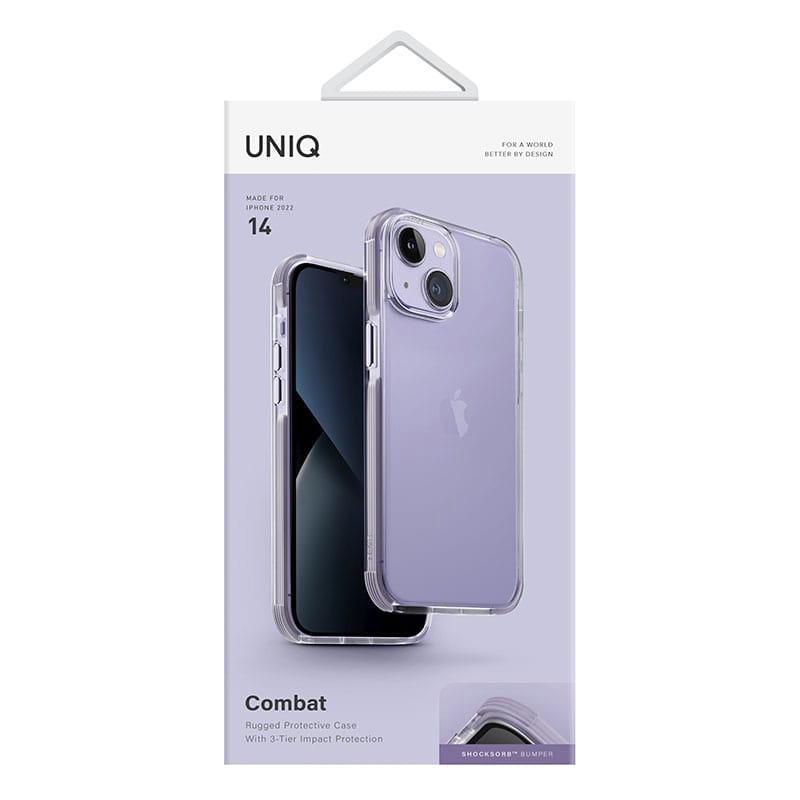 UNIQ Hybrid Combat Phone Case for iPhone 14 – Lilac (Lavender)
