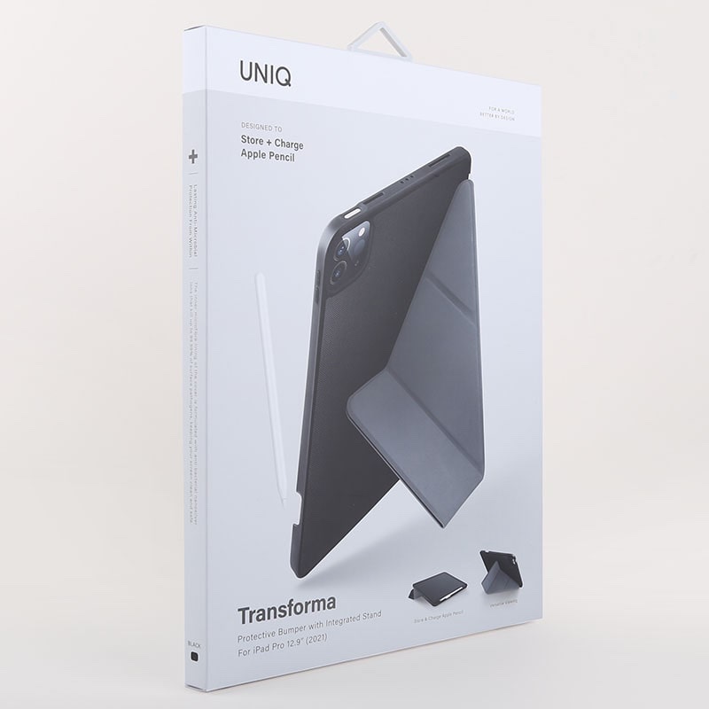 UNIQ Transforma Antimicrobial Case for iPad Pro 12.9 (2021) - Ebony (Black)