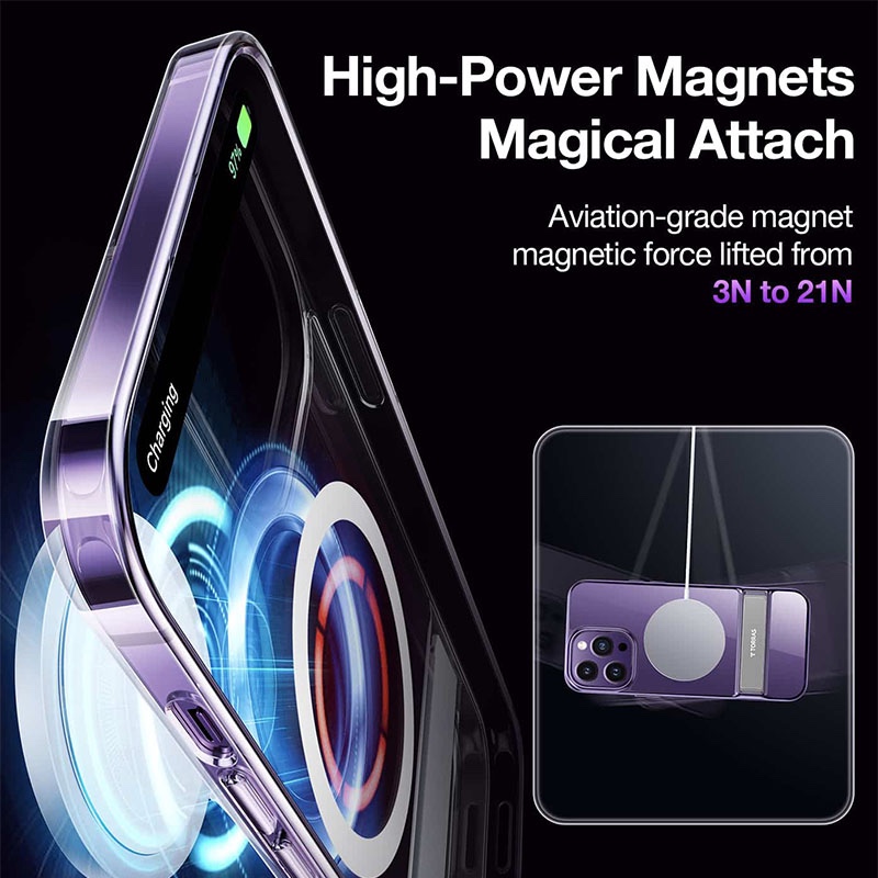 Torras MoonClimber/UPRO Clear Magsafe Phone Case for iPhone 14 Pro Max - Dark Purple - X003EDIZI5