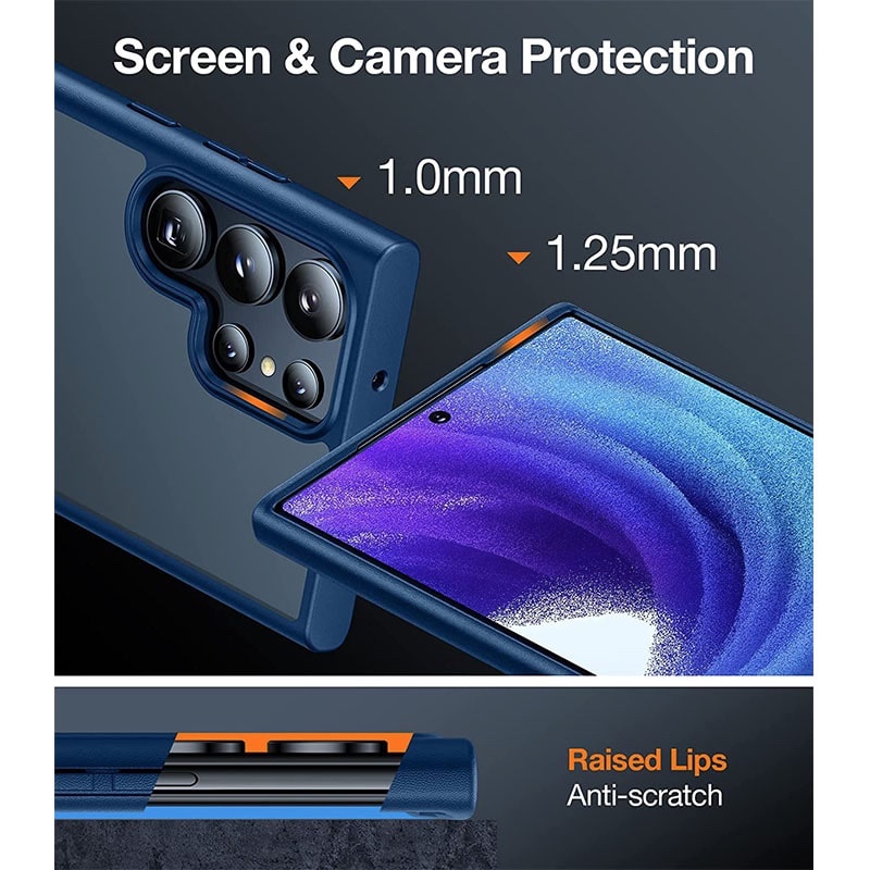 Torras UPRO Matte Series Phone Case for Samsung Galaxy S23 Ultra – Blue – X0031KOSS9