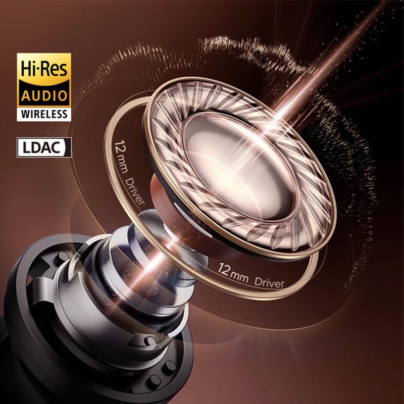 SoundPEATS Capsule3 Pro Wireless Earbuds with Hi-Res and LDAC, 43dB Hybrid Active Noise Cancelling Bluetooth Earphones with 6 Mics - Black