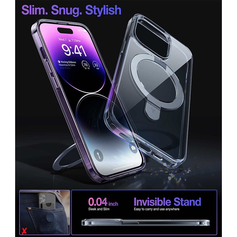 Torras UPRO Ostand Phone Case for iPhone 14 Pro Max - Clear