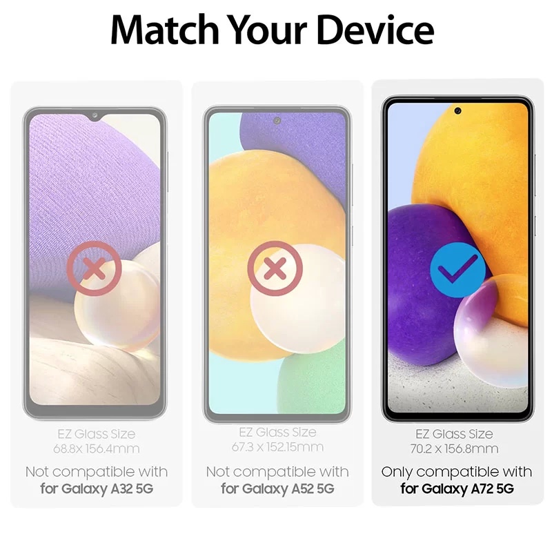 Whitestone Dome EZ Tempered Glass Screen Protector for Samsung Galaxy A72 45/5G - Pack of 2