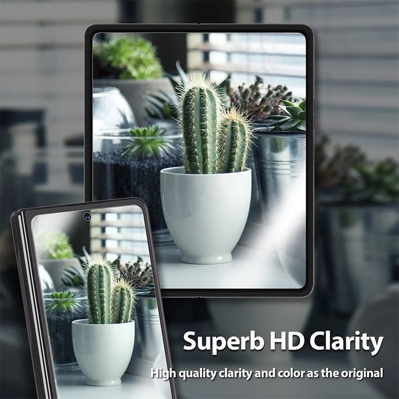 Whitestone Dome [All in One] for Samsung Galaxy Z Fold 5 Front EA Tempered Glass Screen Protector (with EPU Film, Camera Protector, Easy Install Kit) 2+2+2 Pack