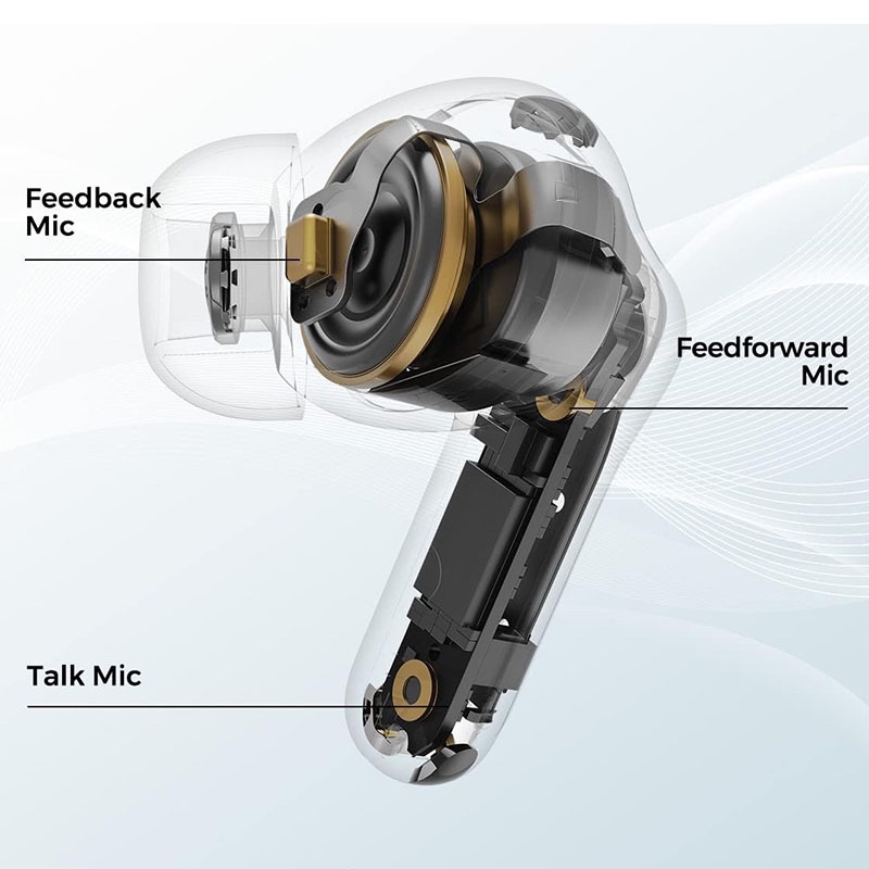 SoundPEATS Capsule3 Pro Wireless Earbuds with Hi-Res and LDAC, 43dB Hybrid Active Noise Cancelling Bluetooth Earphones with 6 Mics – White