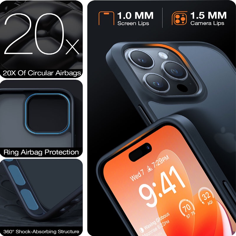 Torras Guardian Series Phone Case for iPhone 15 Pro 6.1? – Titanium Grey - X003VYKC0B