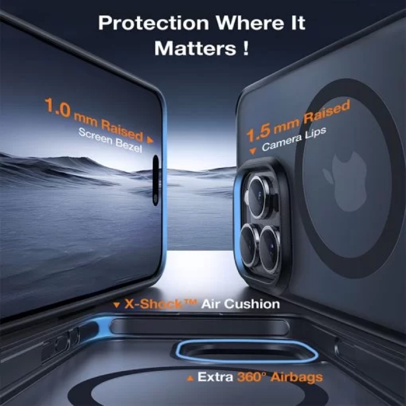 Torras UPRO Pstand Series Magsafe Compatible Phone Case for iPhone 15 Pro Max – Black