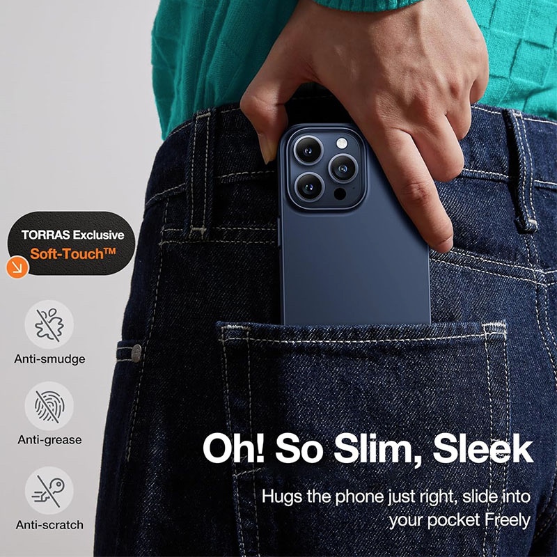Torras OriginFit-Mag Series Magsafe Compatible Phone Case for iPhone 15 Pro Max 6.7? – Navy Blue