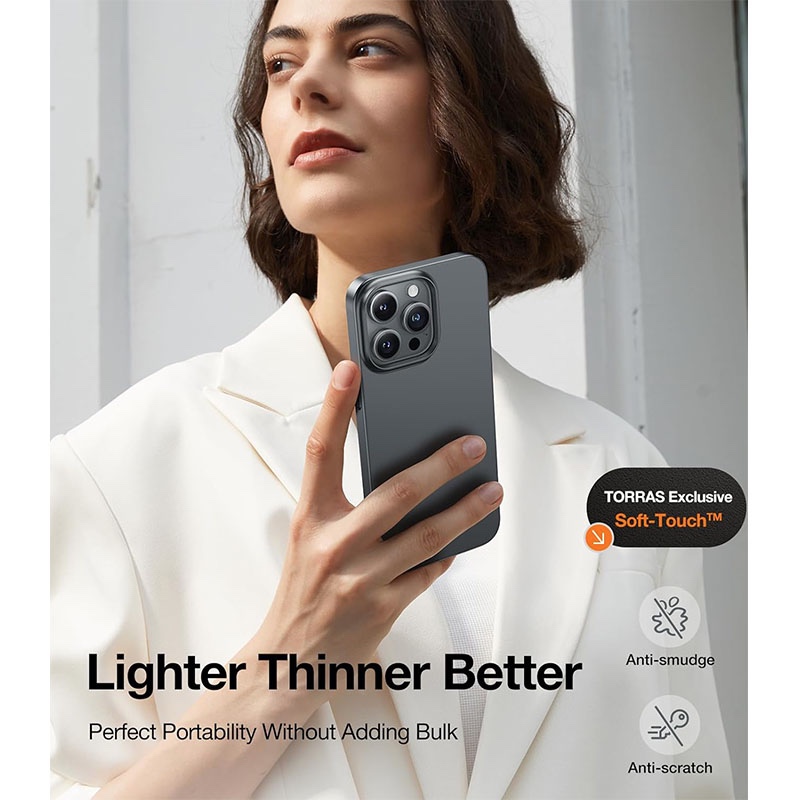 Torras Origin-Fit Series Phone Case for iPhone 15 Pro Max 6.7? – Titanium Grey - X003VYKCIN