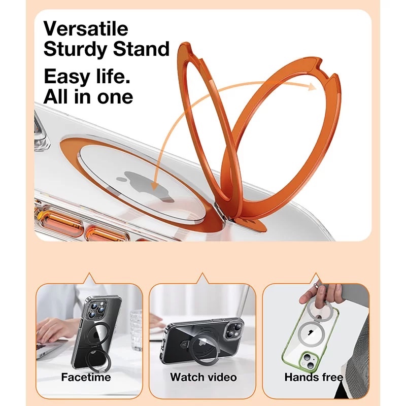 Torras Upro Ostand Hue Magsafe Compatible Phone Case for iPhone 15 Pro Max 6.7? – Black