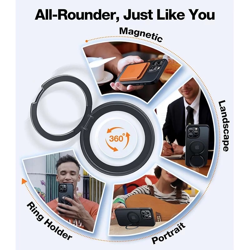 Torras UPRO Ostand Pro Series Magsafe Compatible Phone Case for iPhone 15 Pro Max 6.7? – Navy Blue