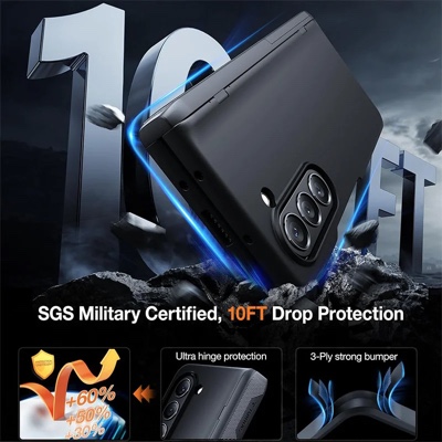 Torras Armor Stand Series Phone Case for Samsung Galaxy Z Fold 5 - Black