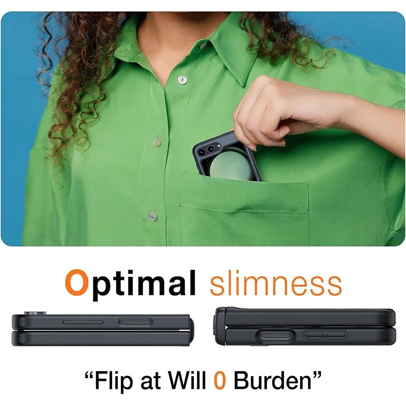 Torras Armor Stand Series Phone Case for Samsung Galaxy Z Flip 5 – Black