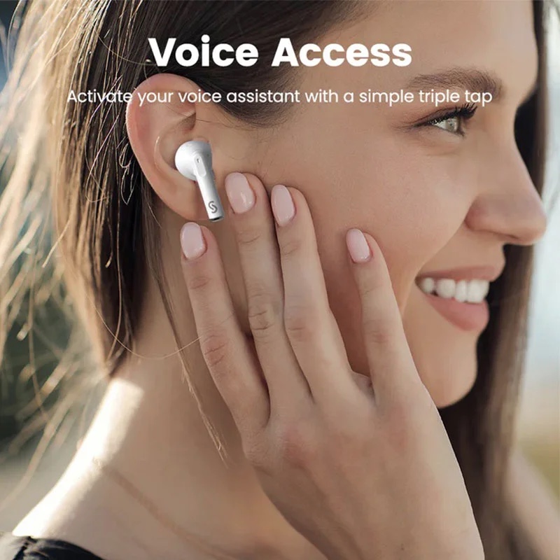 SOUNARC Q1  True Wireless Bluetooth Earphone, Quad mics Clear Call Earbuds, Shaking Bass AirPods, Touch Control - Black