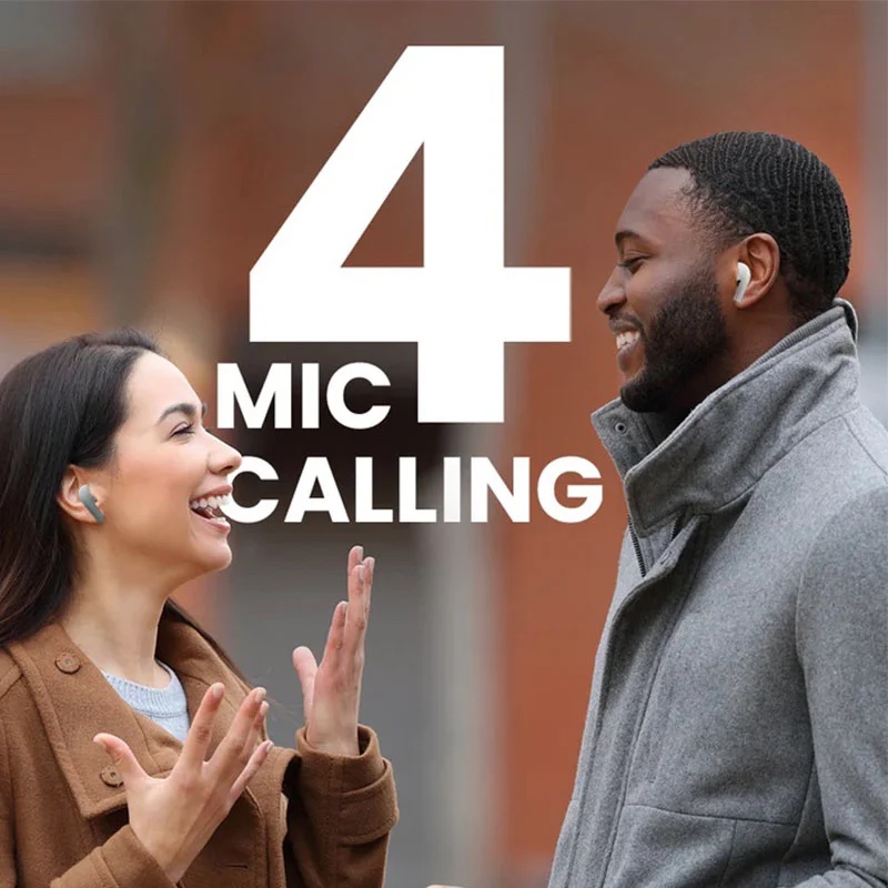 HiFuture Flybuds 3 True Wireless Earphones Bluetooth 5.3 with 4 Built-in Microphones, Environmental Noise Cancellation - White