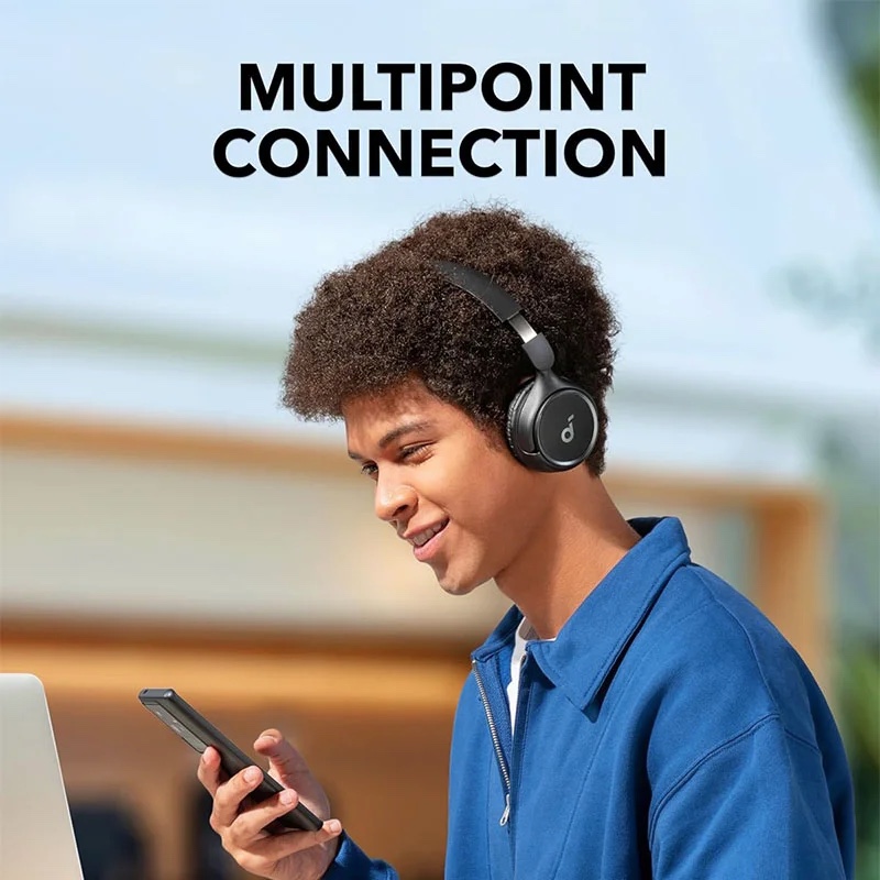 Anker Soundcore H30i Wireless On-Ear Headphones, Pure Bass, 70H Playtime, Bluetooth 5.3, Lightweight, App Connectivity, Multipoint Connection - (Black)