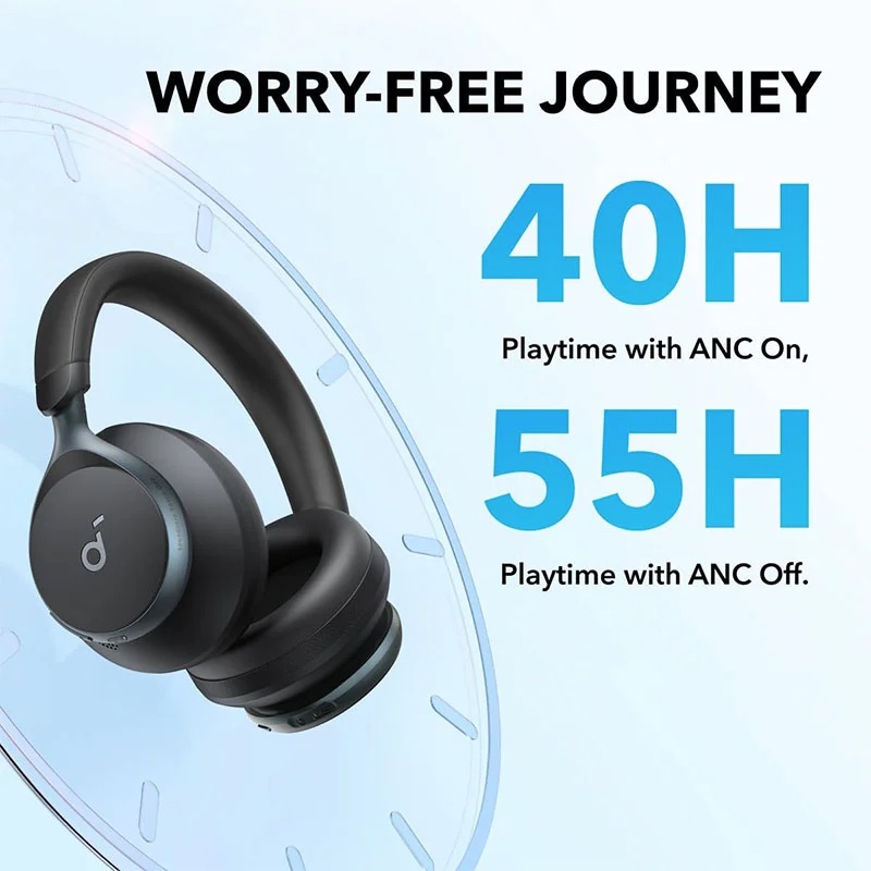 Anker Soundcore Space One Noise Cancelling Bluetooth Headphones with 50H Battery, 40mm Drivers, Hi-Res Audio