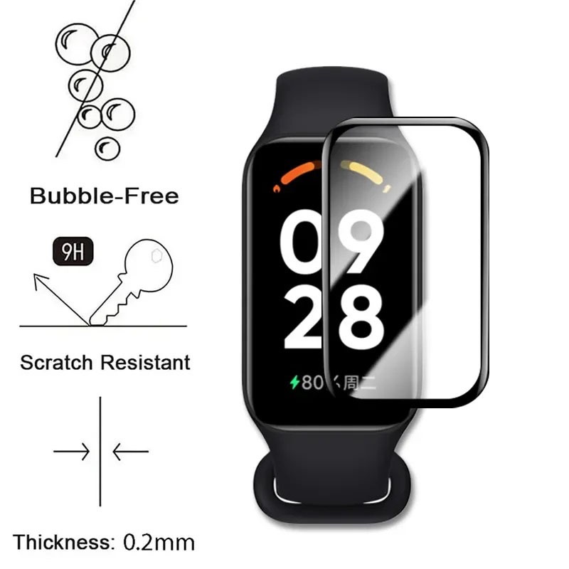 3D Soft Screen Protector for Xiaomi Mi Band 8 Active - Pack of 2