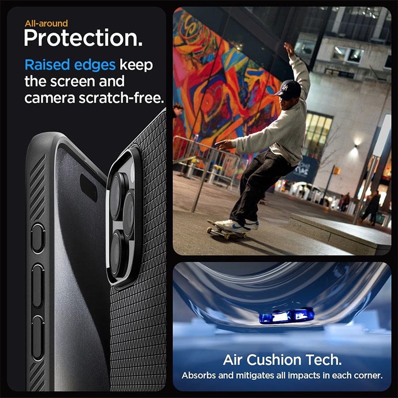 Spigen Liquid Air Phone Case for iPhone 15 Pro Max – Matte Black