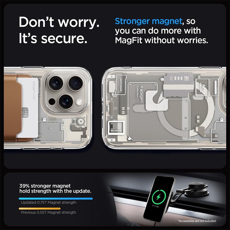 Spigen Ultra Hybrid Magfit MagSafe Compatible Phone Case for iPhone 15 Pro – Zero Natural Titanium