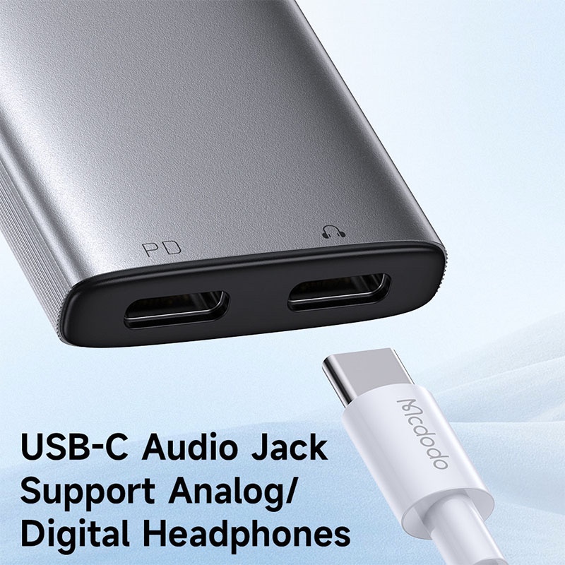 Mcdodo 2in1 Dual USB-C to C PD 60W & Type C Audio Adapter - CA-5570
