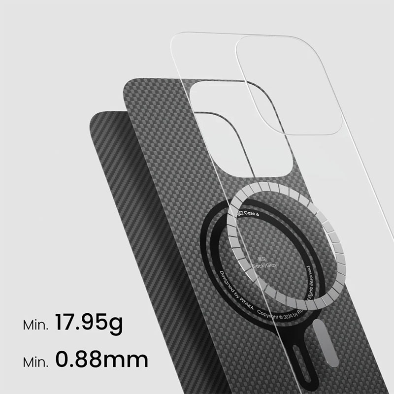Pitaka Ultra-Slim Case for iPhone 16 Pro Max – Black/Grey