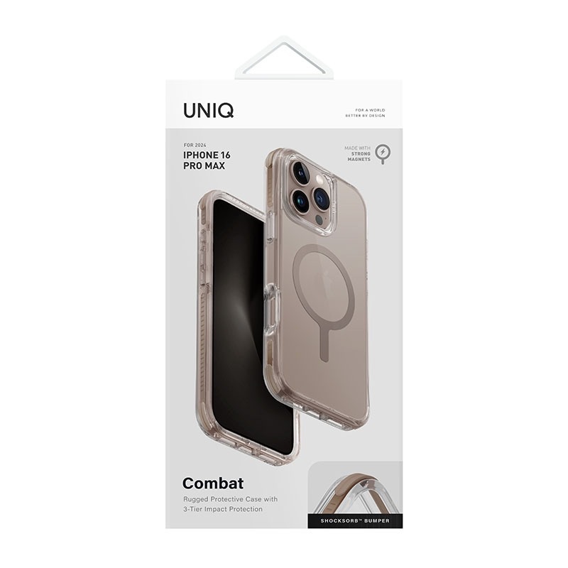 Uniq Combat MagClick MagSafe Charging Compatible Phone Case for iPhone 16 Pro Max – Gold