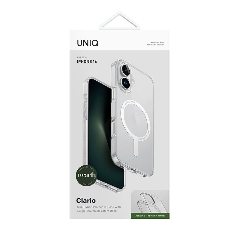Uniq Clario MagClick MagSafe Charging Compatible Phone Case for iPhone 16 – Clear