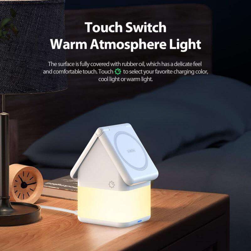 15W 4-in-1 Magnetic Wireless Charger by Duzzzona - W20 - White