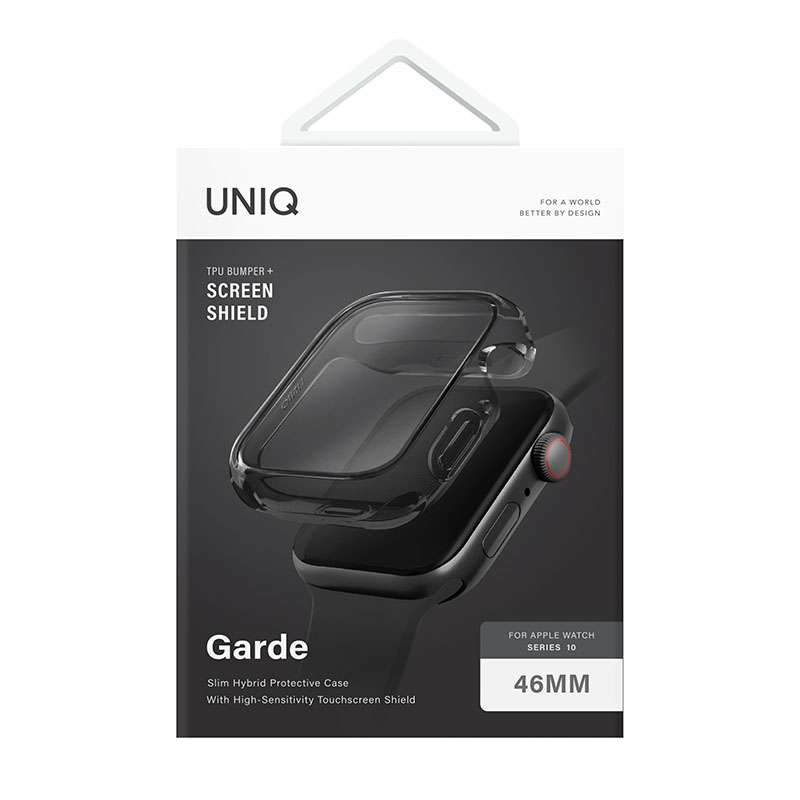 UNIQ Garde Case with Screen Protection for Apple Watch Series 10 46MM - Smoke