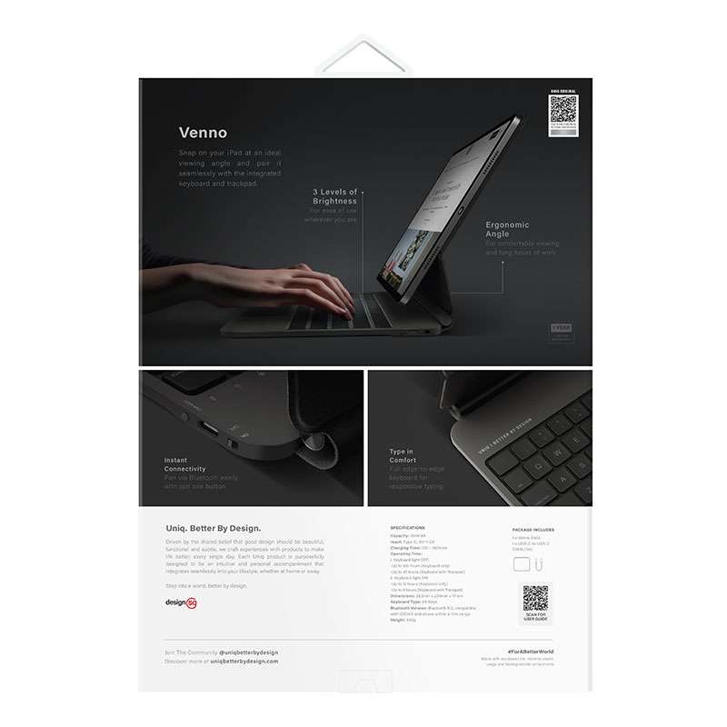 UNIQ Venno Pro Magnetic Smart Folio Keyboard Case for iPad Pro 13