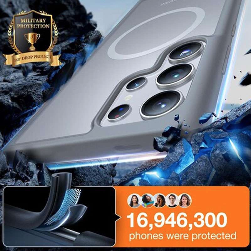 Torras Guardian Magnetic (Magsafe Compatible) Series Phone Case for Samsung Galaxy S24 Ultra - Grey