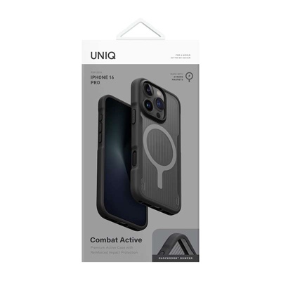 UNIQ Combat Active MagSafe Compatible Phone Case for iPhone 16 Pro - Black