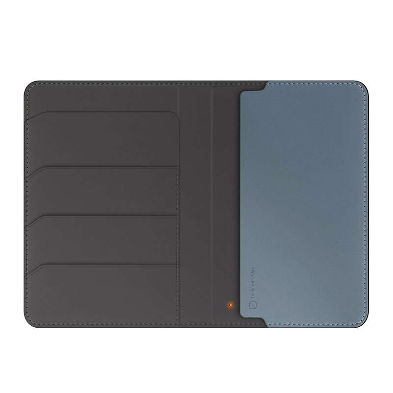 Uniq Belmont Passport and Card Holder with Tracker & RFID Blocking - Charcoal