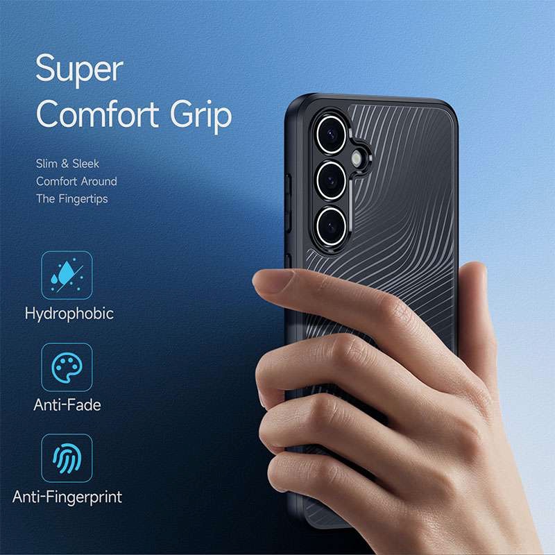 Aimo Series Phone Case for Samsung Galaxy S24 FE - Transparent Black