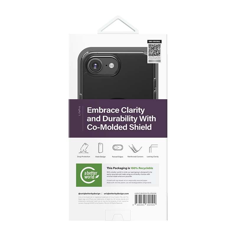 UNIQ LifePro MagSafe Compatible Phone Case for iPhone 16E – Smoke