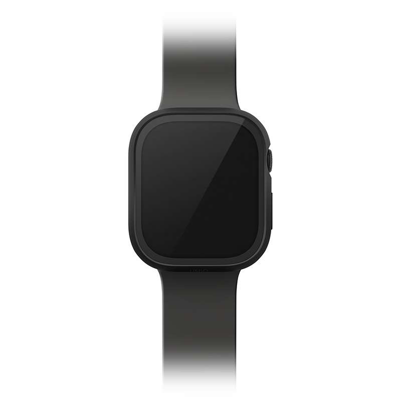 UNIQ Nautic Apple Watch Case with Curved Tempered Glass Screen Protector for Series 10 42MM – Black