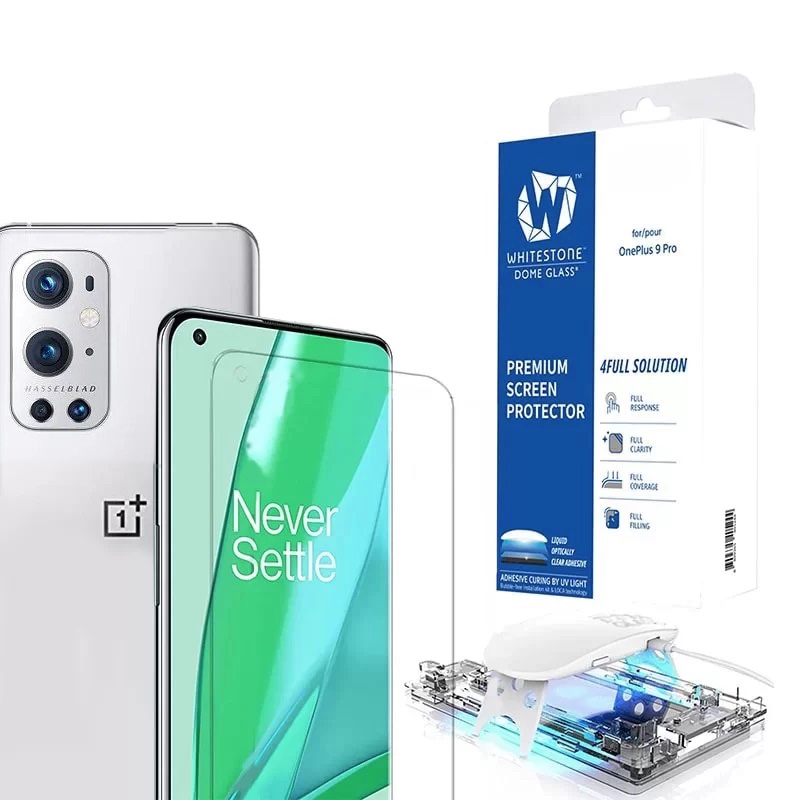 Whitestone Dome OnePlus 9 Pro Tempered Glass Screen Protector – Single Pack with UV