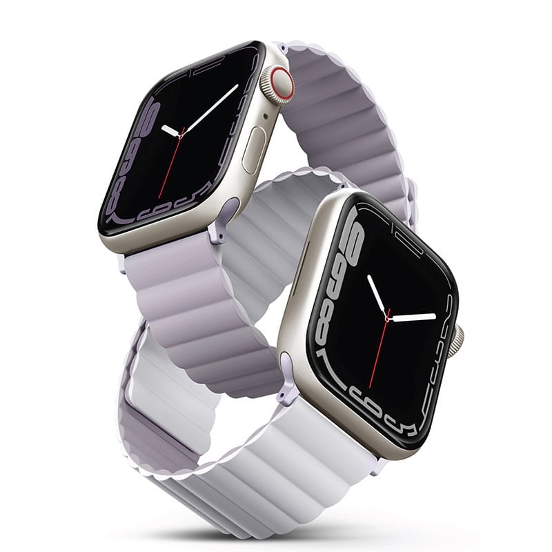 UNIQ REVIX Reversible Magnetic Apple Watch Strap for Series 1-10, SE/SE2 & Watch Ultra  49/45/44/46MM - Lilac (White)