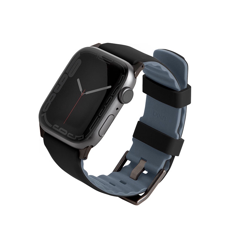 UNIQ LINUS Airosoft Silicone Apple Watch Strap for Series 1-10, SE/SE2  41/40/42MM - Midnight (Black)