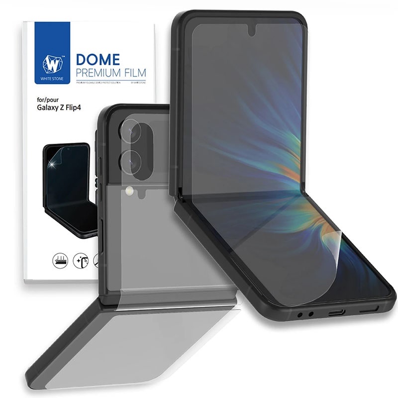 Whitestone Dome [Premium Film] For Galaxy Z Flip 4 TPU Film Screen Protector with Hinge Cover Film - 1PACK