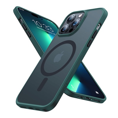 Torras Magnetic Guardian Series Phone Case for iPhone 14 Pro Max 6.7 Inch - Dark Green