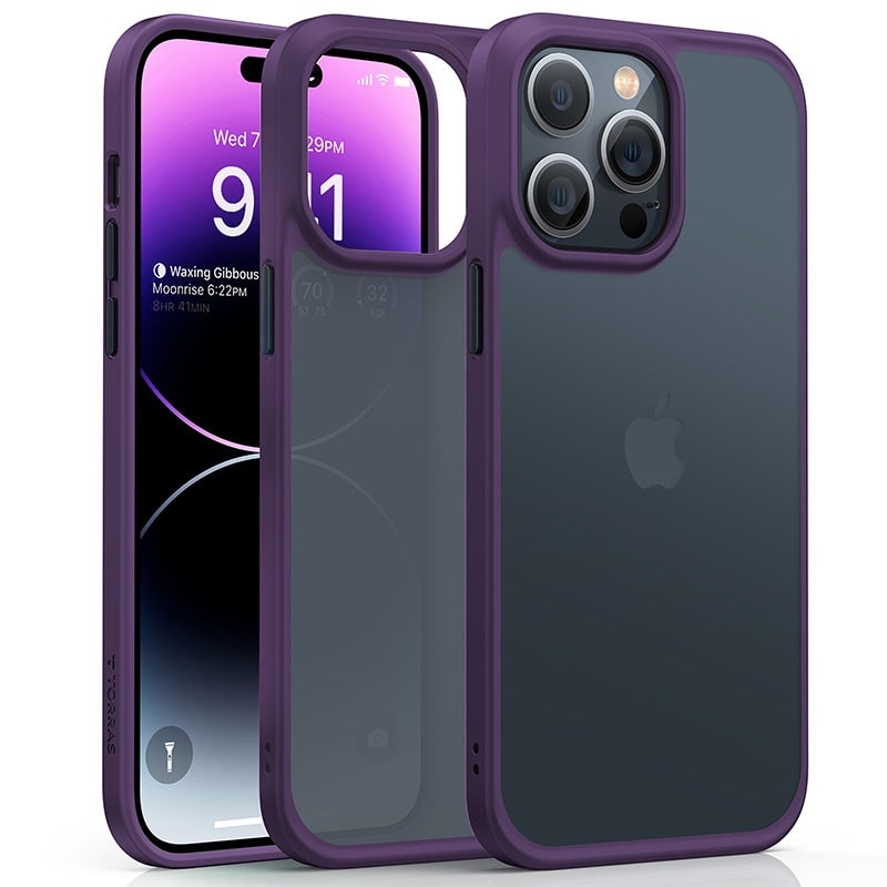 Torras Guardian Series Phone Case for iPhone 14 Pro Max 6.7 Inch - Deep Purple - X00RP43018