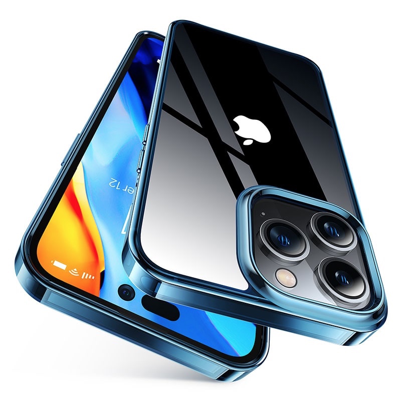 Torras Crystal Clear Series Phone Case for iPhone 14 Pro 6.1 Inch - Navy Blue