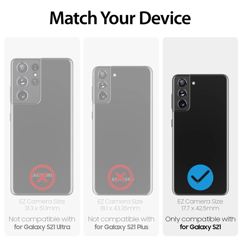 Whitestone [Dome Glass] EZ Galaxy S21 Camera Screen Tempered Glass Protector - 2 Pack