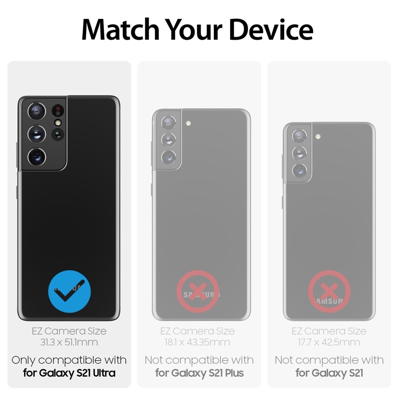 Whitestone [Dome Glass] EZ S21 Ultra Camera Screen Tempered Glass Protector - 2 Pack