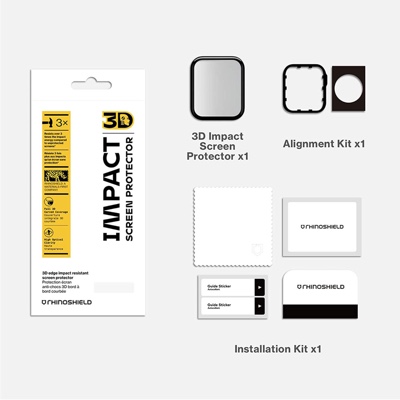 RhinoShield 3D Impact Screen Protector for Apple Watch - Series 1-8 & SE/SE2 (40mm) - Black - 4711033730609