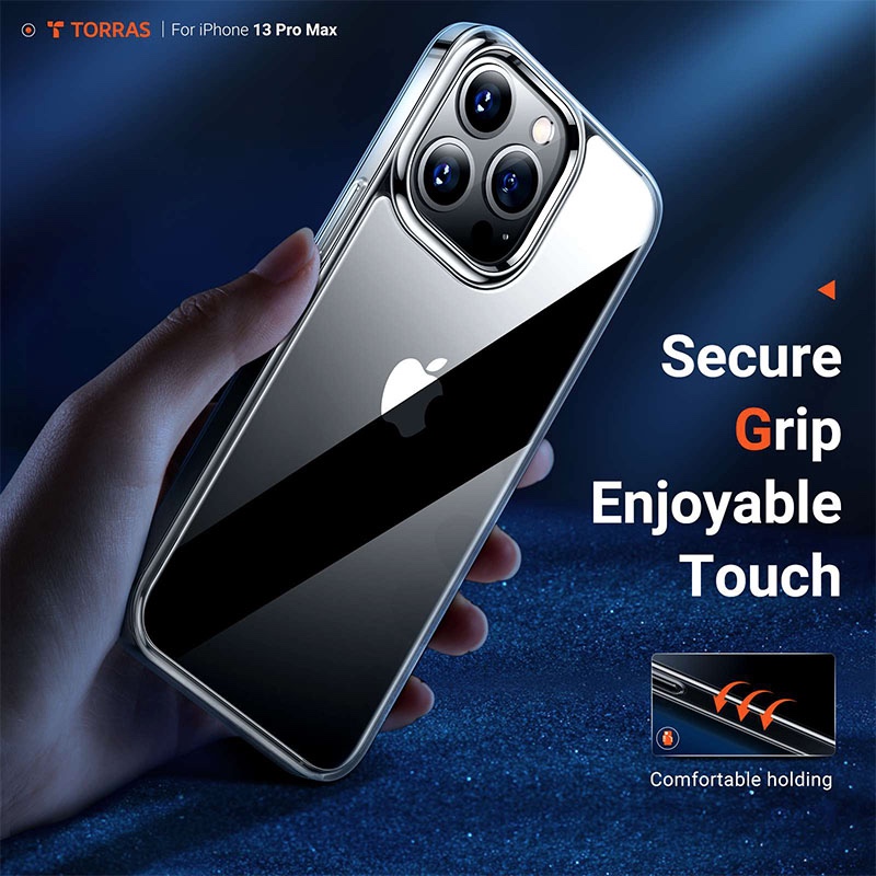 Torras Diamond Series Phone Case for iPhone 13 Pro Max - Clear - X002XRTY6F-1